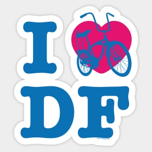 I Love Cycling DF / Yo Amo andar en Bicicleta en el DF Blue Pink / Chilango Pride / Orgullo Chilango Graphic Sticker